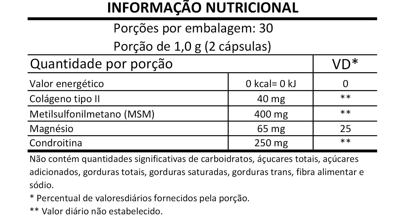 Informação Nutricional - CONDROAGE